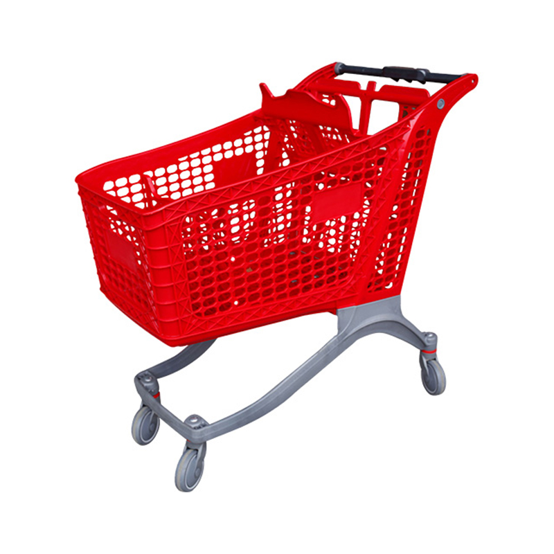 Carrito de compras totalmente de plástico — Modelo de gran capacidad con ruedas giratorias silenciosas