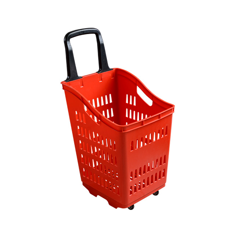Cesta de compras con ruedas y asa retráctil — de alta capacidad, transpirable y apilable